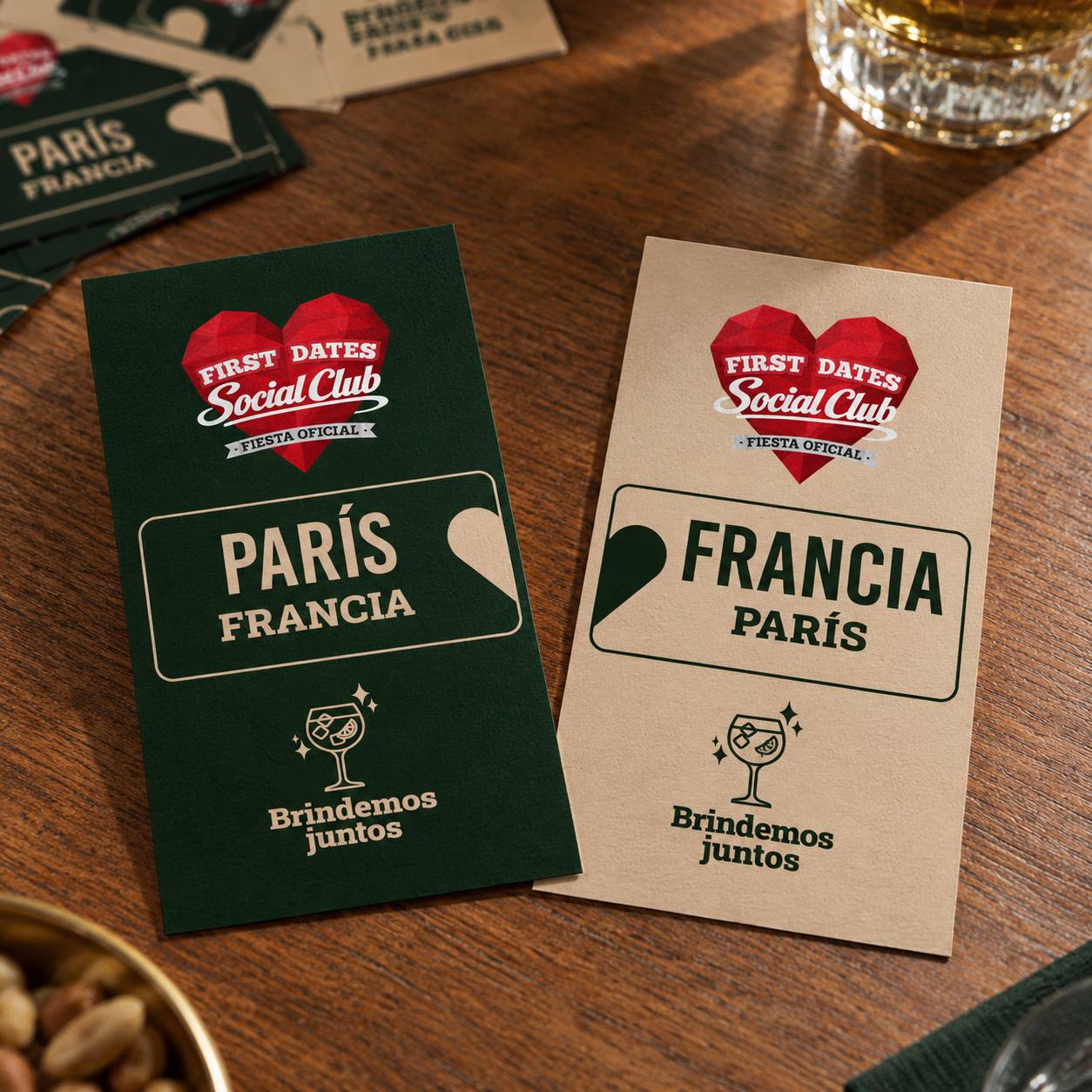 Consumiciones de First Dates Social Club con parejas de ciudad y país: París y Francia